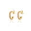 1 Pair C Shape Gold Plated Zircon Copper Stud Earrings