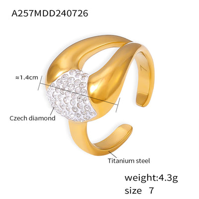 Irregular Geometric 18K Gold Plated Titanium Steel Open Ring