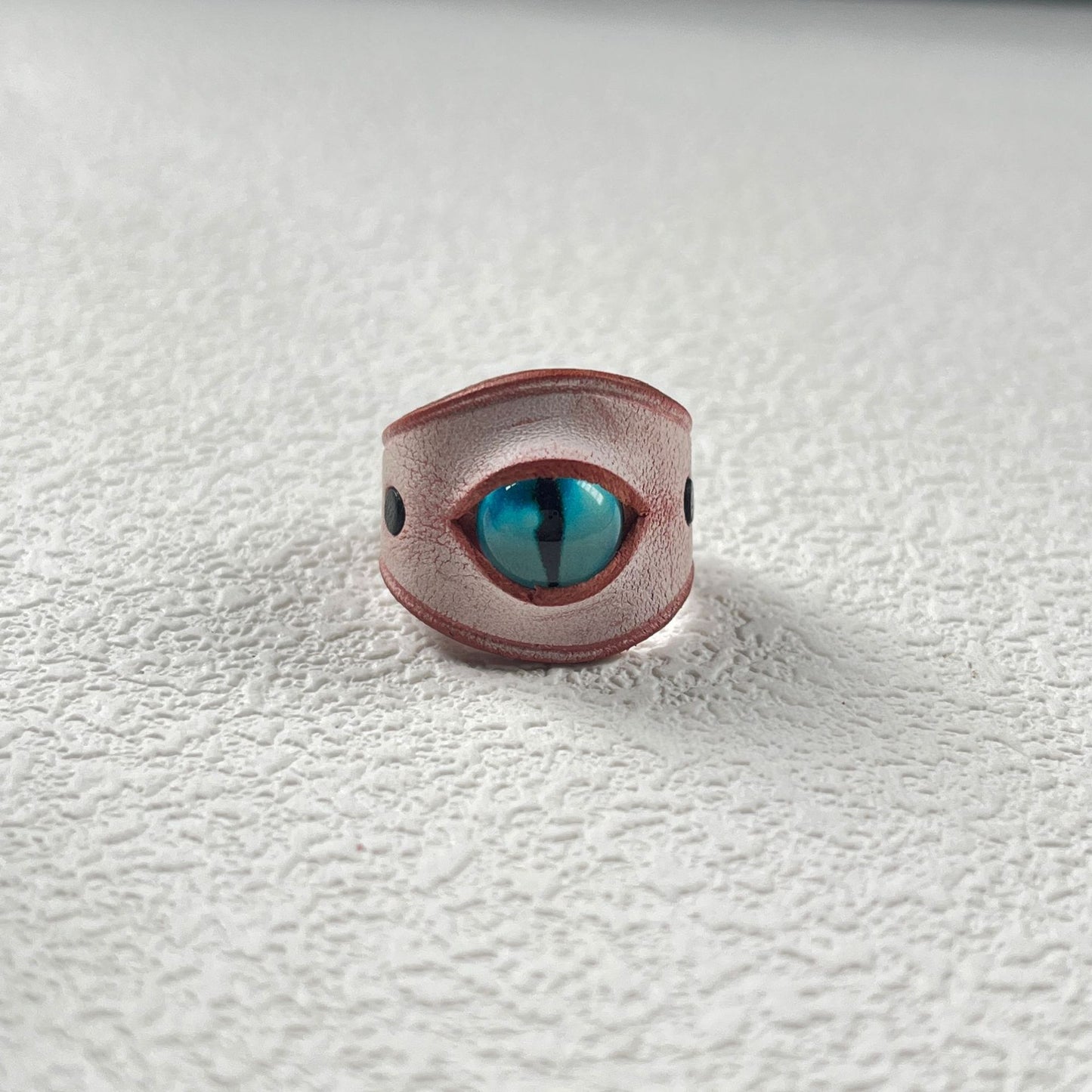 Retro Blue Evil Eye PU Leather Ring