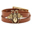 Simple Style Bee PU Leather Alloy Couple Bracelet - Retro Bronze Design