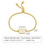 Elegant Stainless Steel English Letter Shell Bracelet - Adjustable Gold Square Design for Women