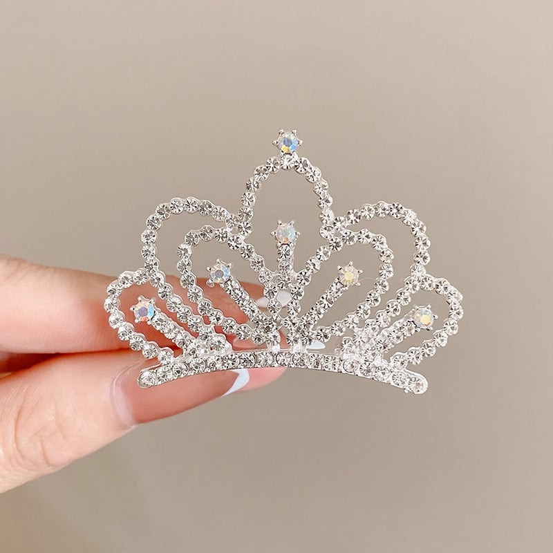 Children's Geometric Pearl Alloy Crown Hair Comb