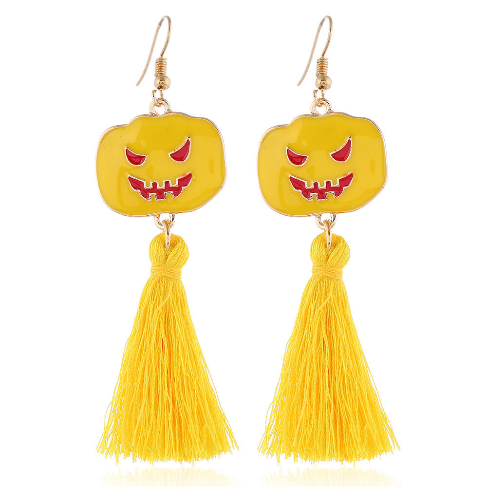 Halloween Skull Spider Pumpkin Alloy Earrings Set