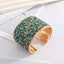 Bohemian Ethnic Colored Gravel Rhinestone Open Cuff Bracelet