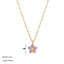 Wholesale Sweet Flower Stainless Steel Artificial Crystal Pendant Necklace