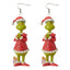 1 Pair Grinch Cartoon Character Acrylic Drop Earrings for Christmas Holiday