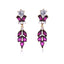 Retro Flower Alloy Inlay Crystal Women'S Drop Earrings