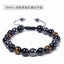 Unisex Geometric Agate & Tiger Eye Energy Bracelet - 8/10mm Black Magnet Beaded Yoga Jewelry