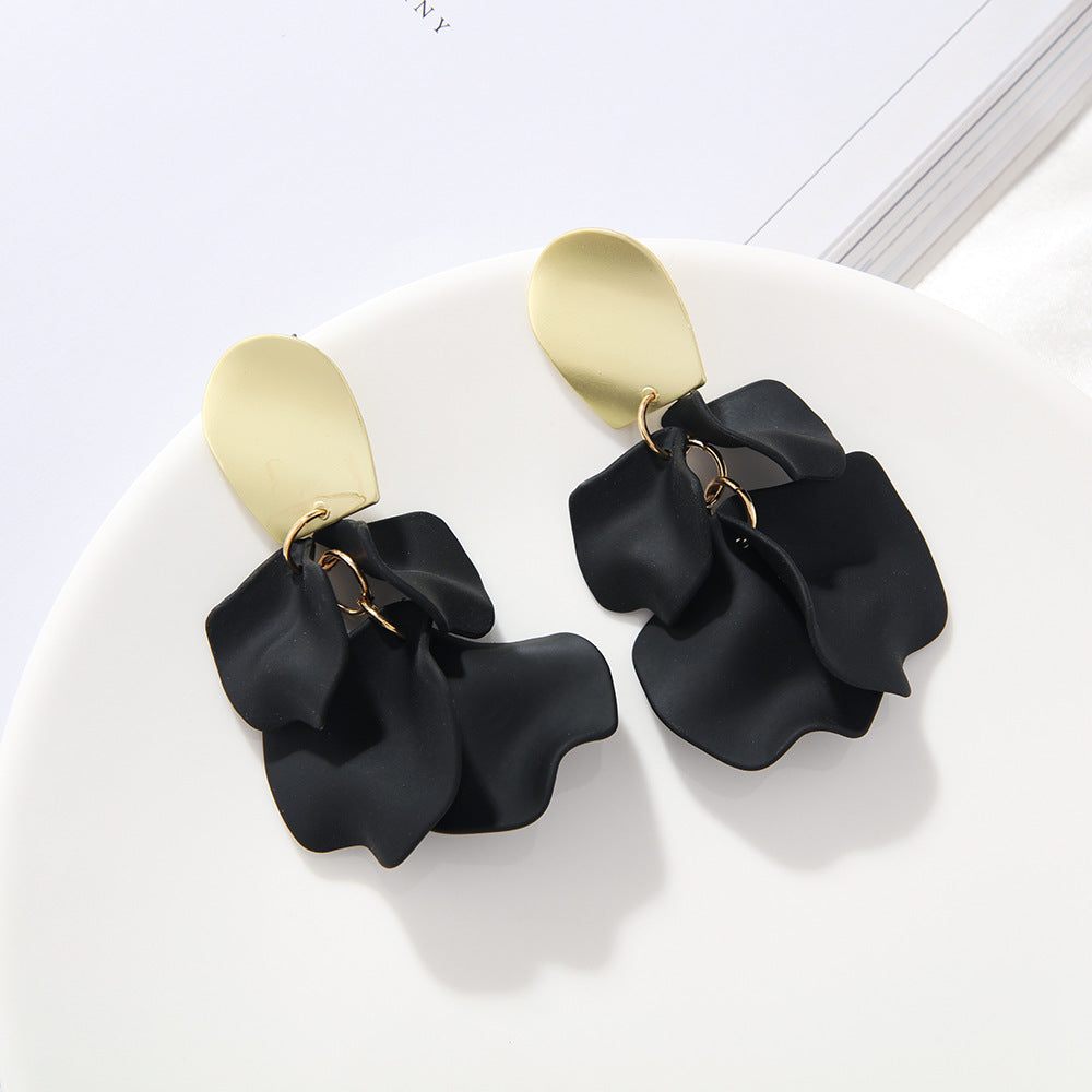 1 Pair Elegant Luxurious Sweet Petal Alloy Dangling Earrings