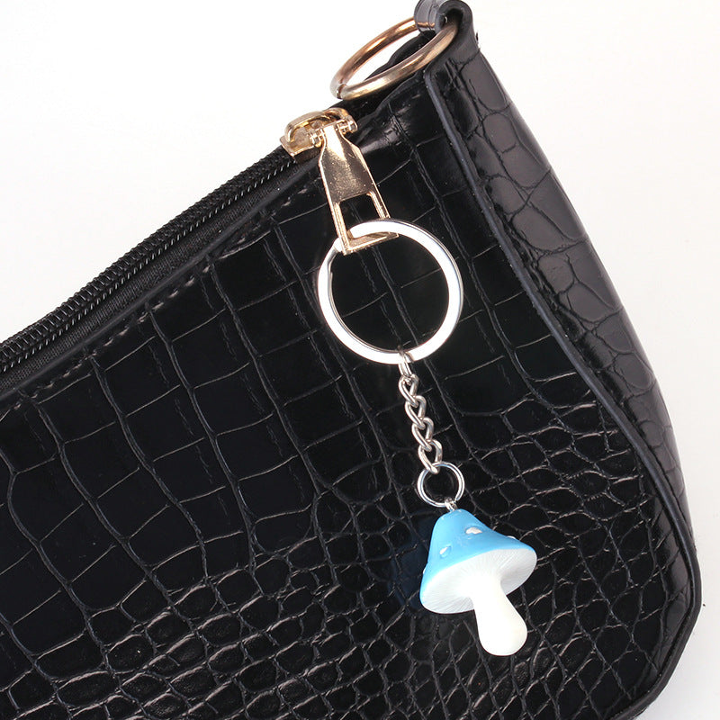 Cute Streetwear Colorful Mushroom Acrylic Alloy Keychain Pendant