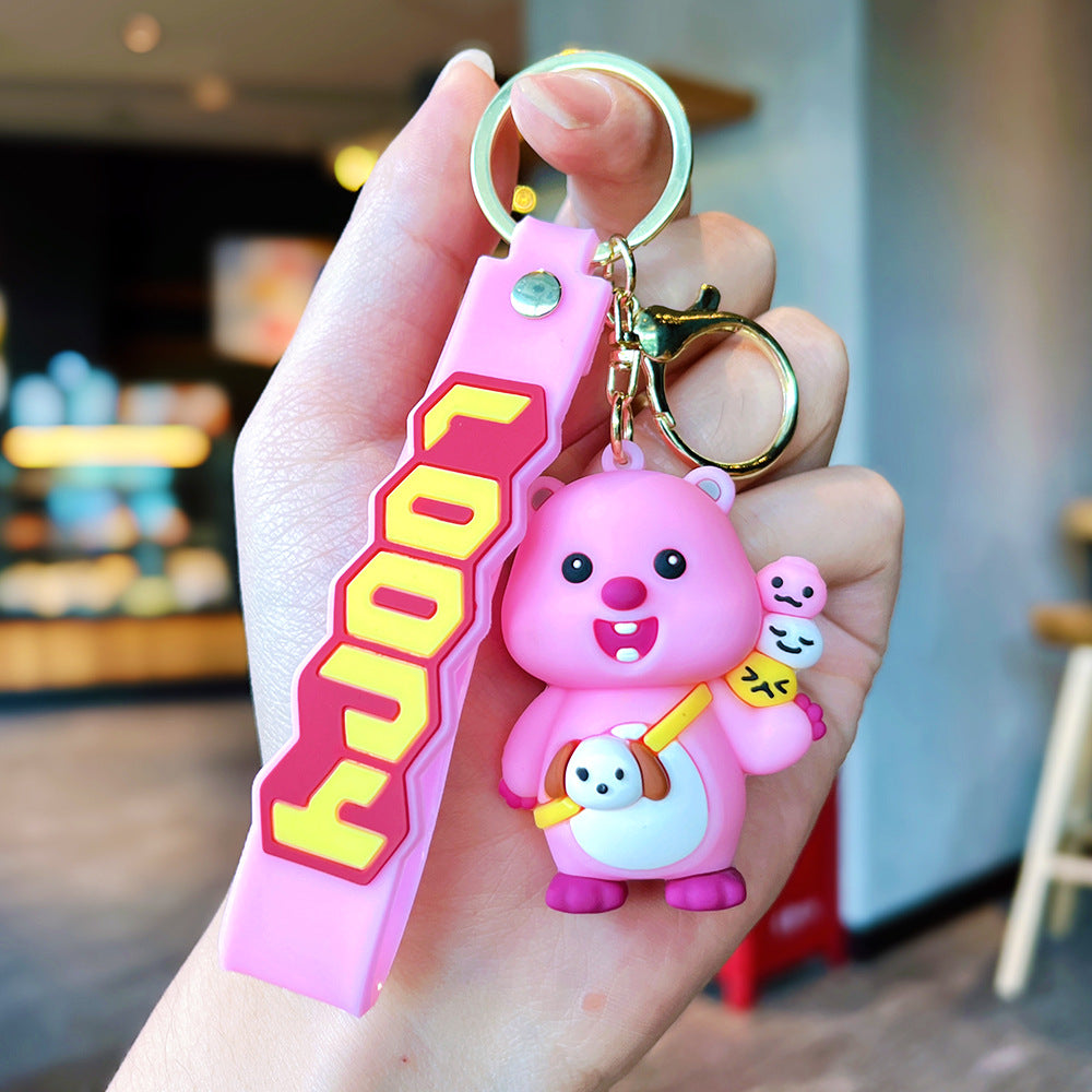 Cartoon Fruit Doll PVC Keychain Accessory