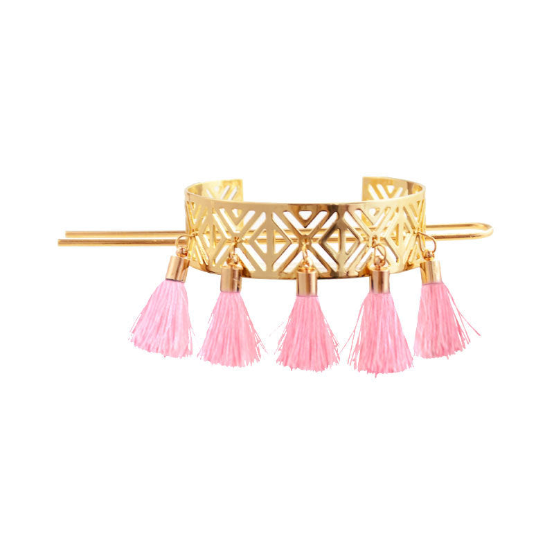 Women's Creative Retro Geometric Metal Tassel Hairpin