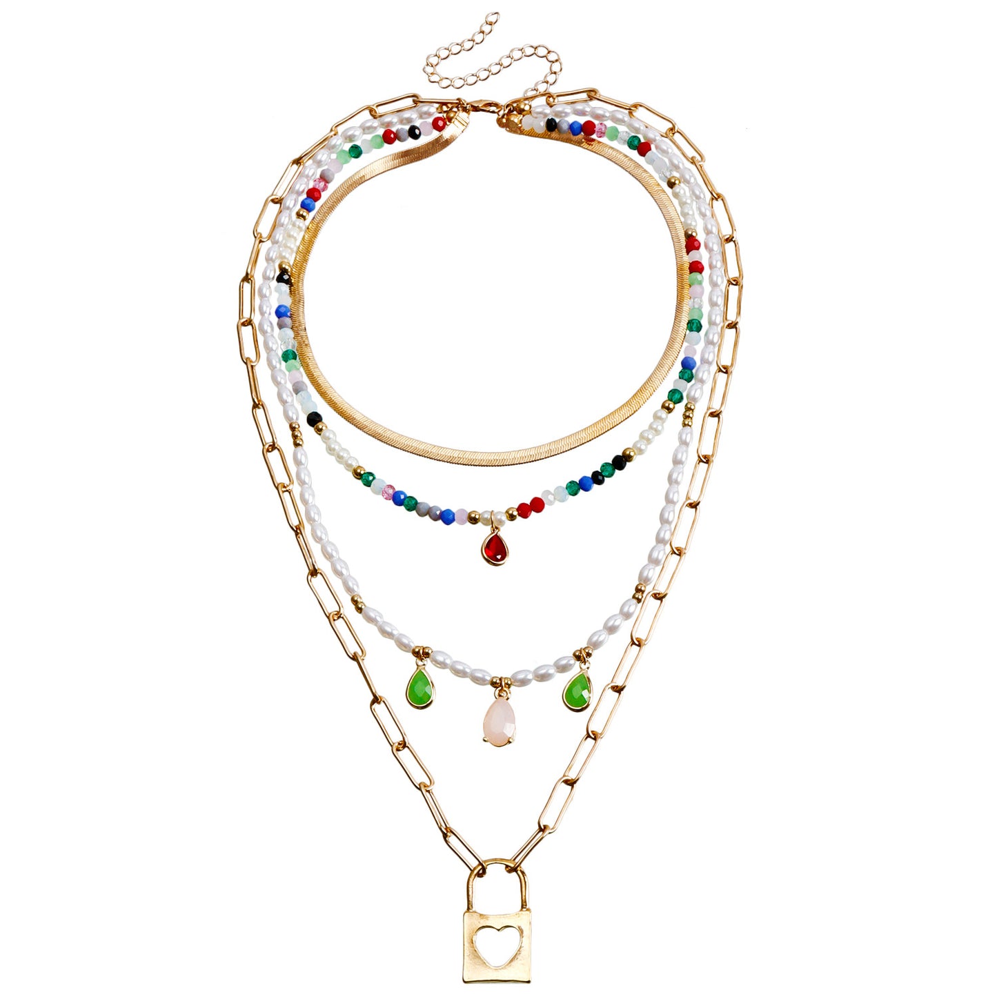 Bohemian Star Moon Multicolor Beaded Layered Necklace