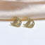 Elegant Heart & Bow Opal Pearl Rhinestone Ear Clips - 1 Pair