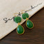 Elegant Leaf Fan-Shaped Copper Drop Earrings