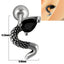 18K Gold Plated Stainless Steel Zircon Ghost Head Snake Earrings & Ear Cartilage Rings