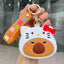 Cute Cartoon Capybara Silicone Keychain and Coin Purse Combo