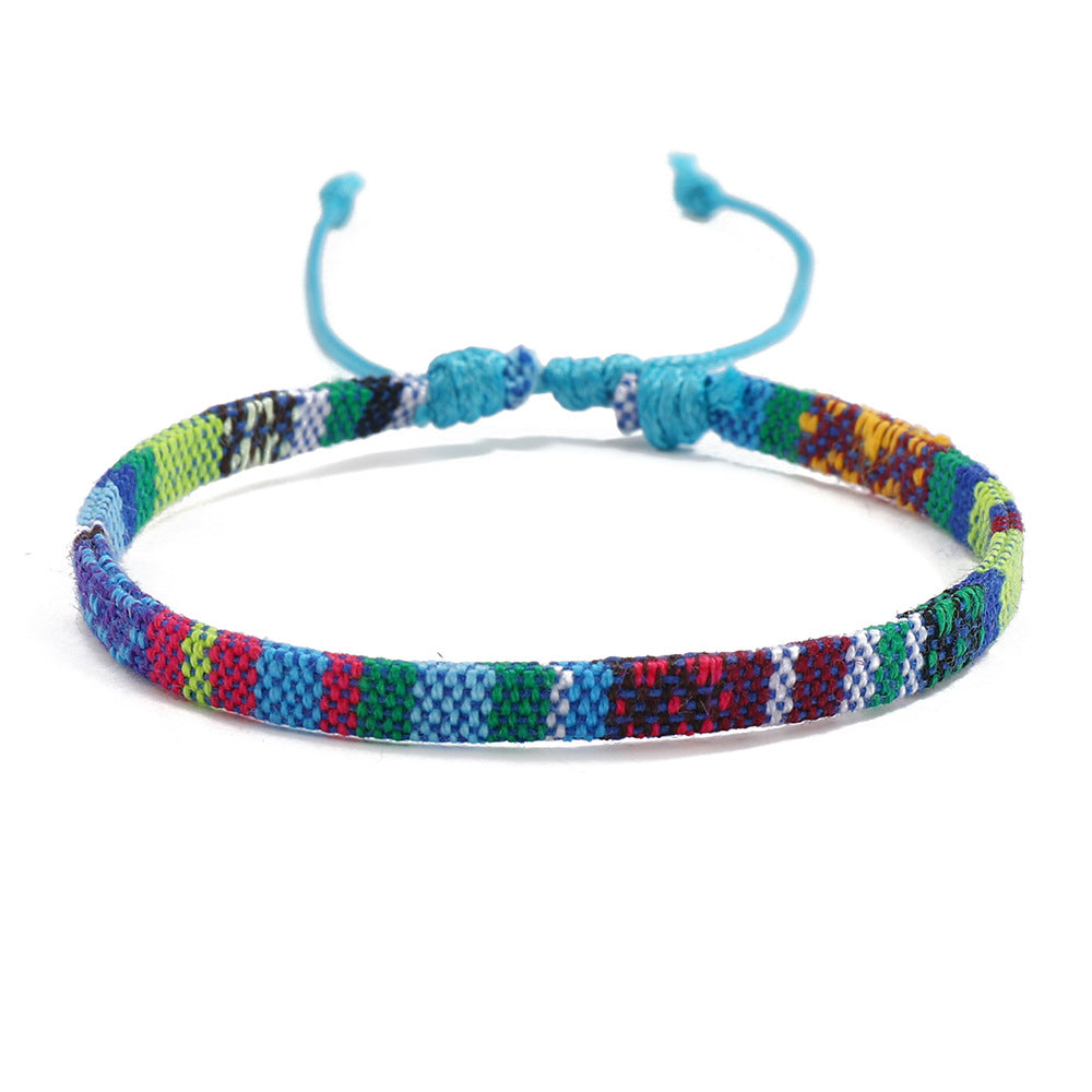 Ethnic Geometric Bohemian Cotton Linen Woven Friendship Bracelet