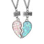 Rainbow Heart-Shaped Pendant Necklace Set for Friends and Couples