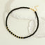 Bohemian Black Onyx Beaded Necklace and Bracelet Jewelry Set with 18k Gold Plated Pentagram Charm