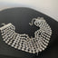 Glam Retro Luxurious Multi-Layer Rhinestone Letter Logo Women's Choker Necklace