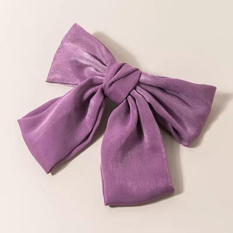 Women's Bow Knot Hair Clip and Satin Hair Band Set - Purple Hair Accessories Collection