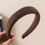 Korean Caramel Color Wide Headband for Women - Vintage Non-Slip Hair Accessory