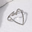 Simple Artistic Heart Shape Stainless Steel Gold and Silver Plated Adjustable Ring