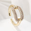 Fashion Geometric Adjustable Zircon Copper Ring