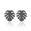 Women's Palm Tree & Leaf Stainless Steel Earrings - Minimalist Studs