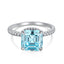 Elegant Square Zircon Inlay S925 Sterling Silver Women's Ring