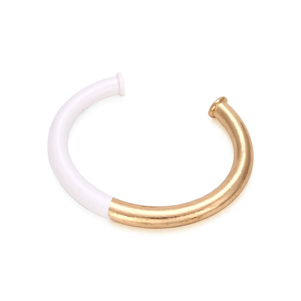 Simple Geometric Alloy Statement Bangle Bracelet Set