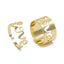 Simple Punk Hollow Universe Planet Adjustable Couple Rings Set