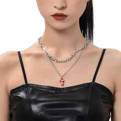 Hip-Hop Cross Alloy Titanium Steel Wholesale Pendant Necklace