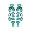 1 Pair Elegant Zircon Water Drop and Colorful Gemstone Tassel Earrings