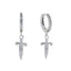 Hip-hop Cross Inlay Copper Zircon Sword Earrings