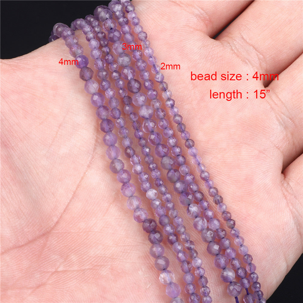 Natural Amethyst Abacus and Round Beads for DIY Jewelry Making Accessories