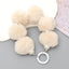 Sweet Flower Beaded Fur Ball Keychain and Phone Charm Bracelet