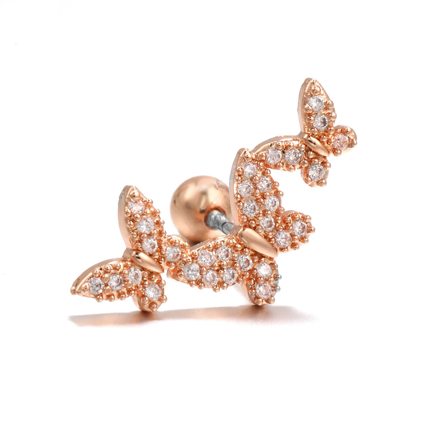 Classic Temperament Butterfly Gold Non-fading Piercing Earring