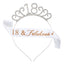 Fashion Rhinestone Number Crown Hairband and Sash Set for Birthday Party