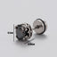 Vintage Geometric 316 Stainless Steel Black Zircon Men's Ear Stud