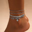 Vacation Heart Beaded Punk Chain Anklet Set