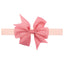 Solid Color Floral Baby Bow Headband with V-Shaped Ribbon - 21 Colors Available