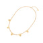 18K Gold Plated Floral Shell Glass Double Layer Necklace with Star and Moon Charm