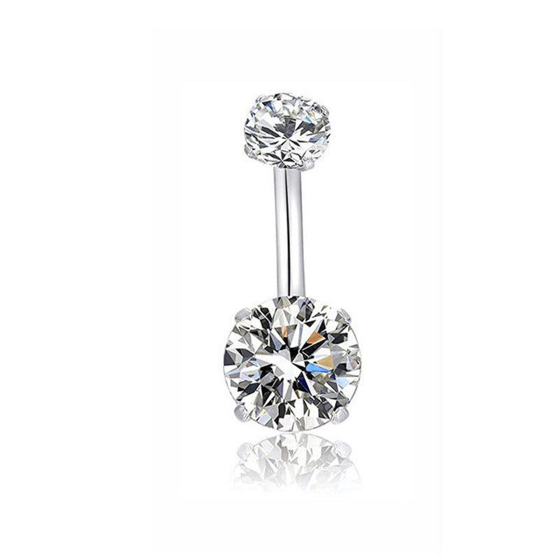 Fashion Geometric Stainless Steel Plating Zircon Belly Ring 5 Pieces