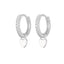 1 Pair Fashion Heart Shape Sterling Silver Plating Zircon Earrings