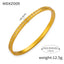 Elegant 18K Gold Plated Rhinestone Titanium Steel Bangle Bracelet