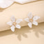 Simple Flower Alloy and Acrylic Earrings for Women