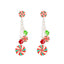 Fashion Christmas Tree Candy Cane Bell Drop Earrings for Women