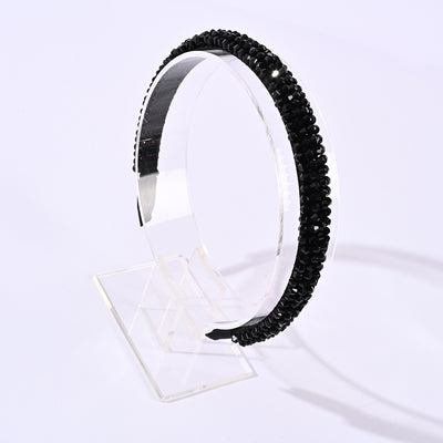 Retro Baroque Crystal Hair Band with Mixed Colors and Stripes